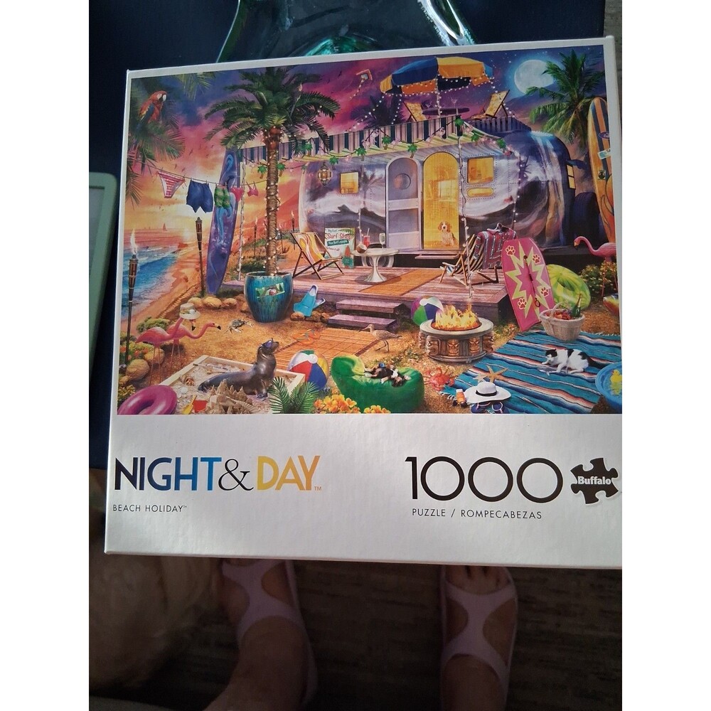 Buffalo Games Night & Day Beach Holiday 1000 Piece Puzzle New